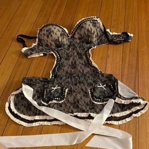 Black lace lingerie top